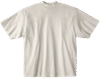 An image of a Custom LA Apparel 18 singles SS Oversized Mock Tee in Creme!