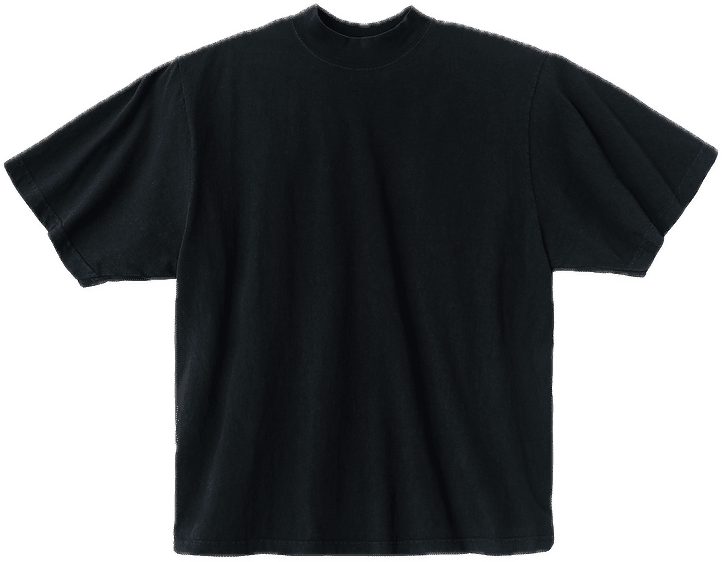 LA Apparel 18 singles SS Oversized Mock Tee in Off Black