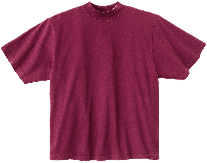 LA Apparel 18 singles SS Oversized Mock Tee in Ruby