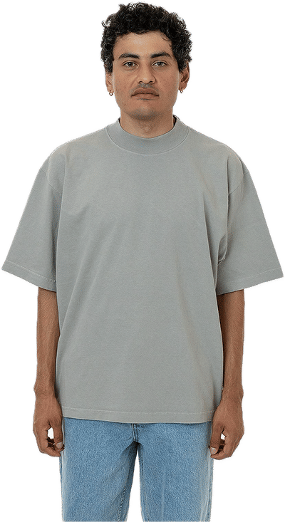 An image of a Custom LA Apparel 18 singles SS Oversized Mock Tee!