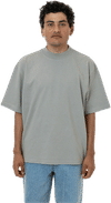 An image of a Custom LA Apparel 18 singles SS Oversized Mock Tee!