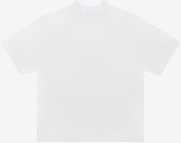 Am image of a Custom LA Apparel 18 singles SS Oversized Mock Tee in White!