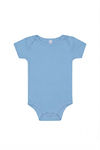 An image of a Custom LA Apparel Baby Rib Infant One Piece in Baby Blue!