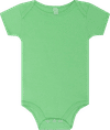 Am image of a Custom LA Apparel Baby Rib Infant One Piece in Grass Green!