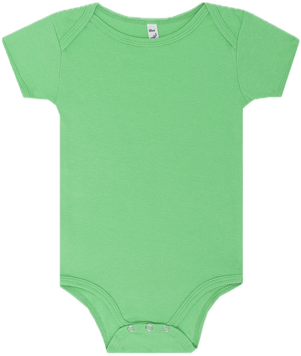 An image of a Custom LA Apparel Baby Rib Infant One Piece in Grass Green!