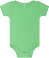 An image of a Custom LA Apparel Baby Rib Infant One Piece in Grass Green!