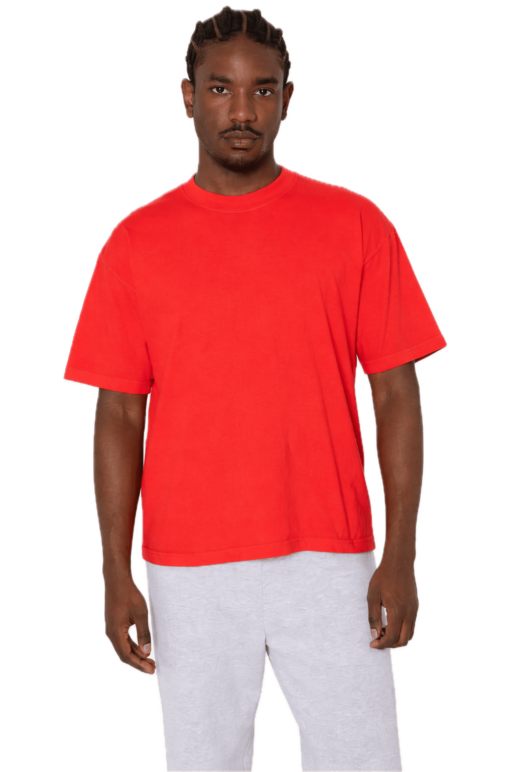 LA Apparel Garment Dye Crew Neck in Bright Orange