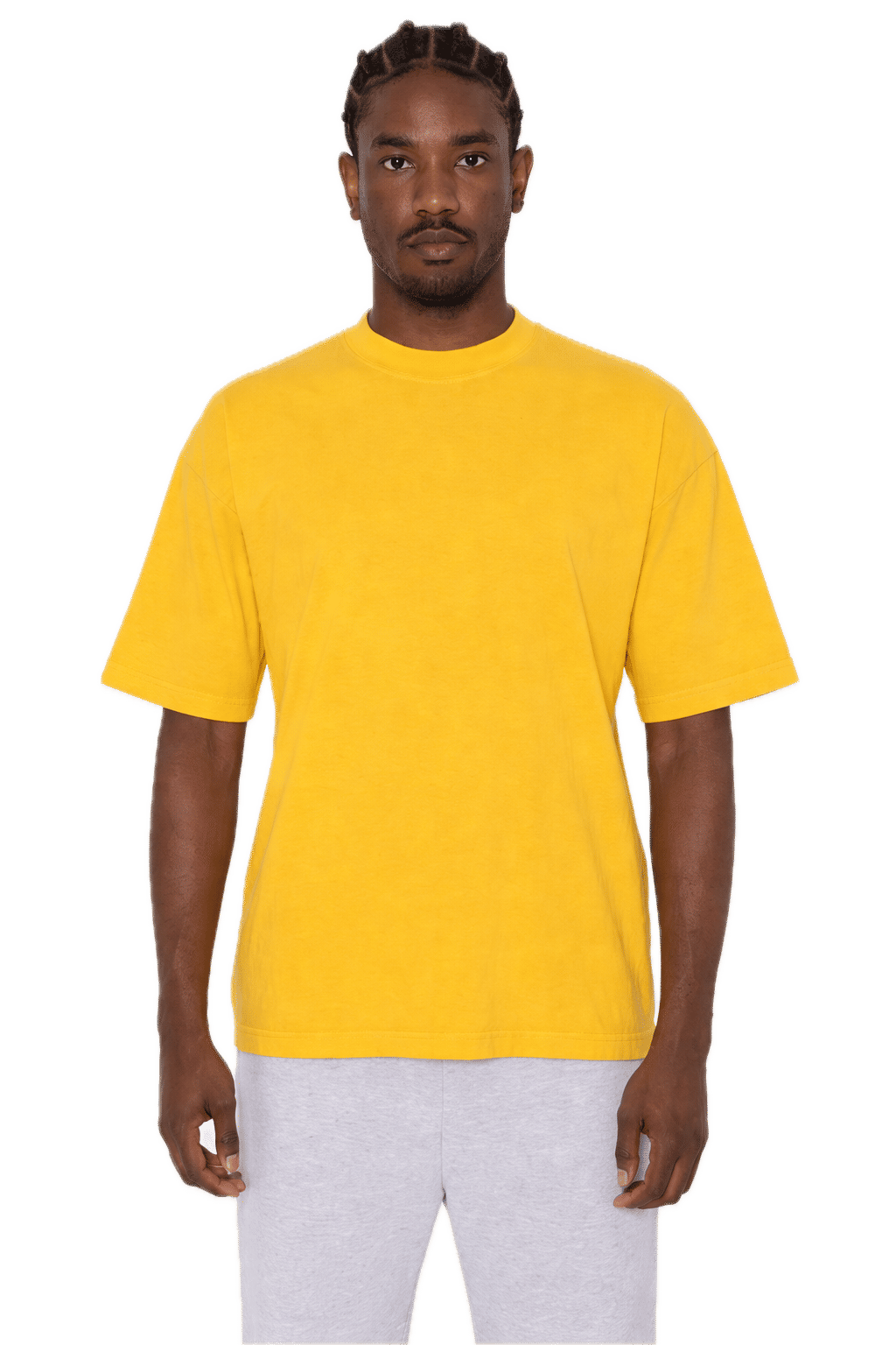 LA Apparel Garment Dye Crew Neck in Spectra Yellow