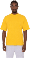 An image of a Custom LA Apparel Garment Dye Crew Neck in Spectra Yellow!