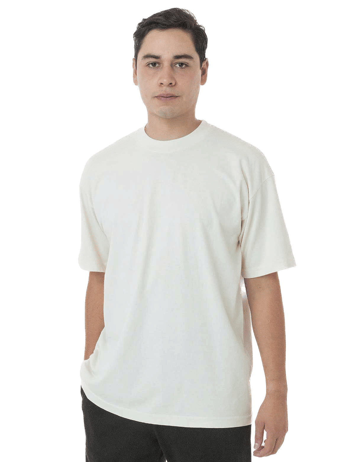 LA Apparel Grmnt Dye Crew Neck 6.5oz in Creme