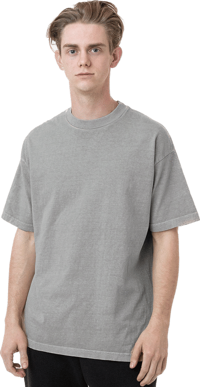 Am image of a Custom LA Apparel Grmnt Dye Crew Neck 6.5oz in Dark Silver!