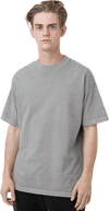 Am image of a Custom LA Apparel Grmnt Dye Crew Neck 6.5oz in Dark Silver!