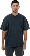 Am image of a Custom LA Apparel Grmnt Dye Crew Neck 6.5oz in Dolphin Blue!