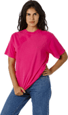 Am image of a Custom LA Apparel Grmnt Dye Crew Neck 6.5oz in Fuchsia!