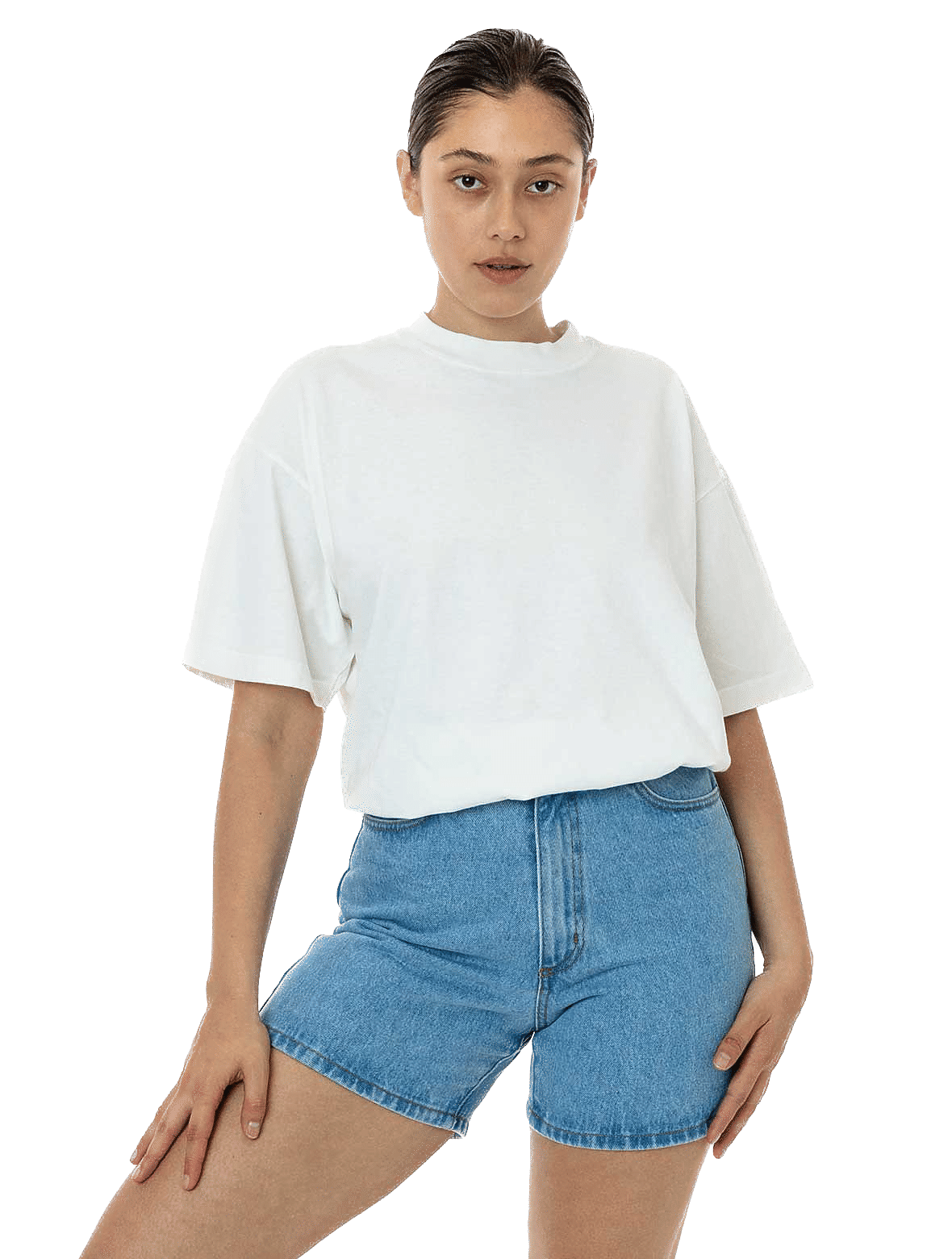 LA Apparel Grmnt Dye Crew Neck 6.5oz in Off White