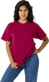 Am image of a Custom LA Apparel Grmnt Dye Crew Neck 6.5oz in Ruby!