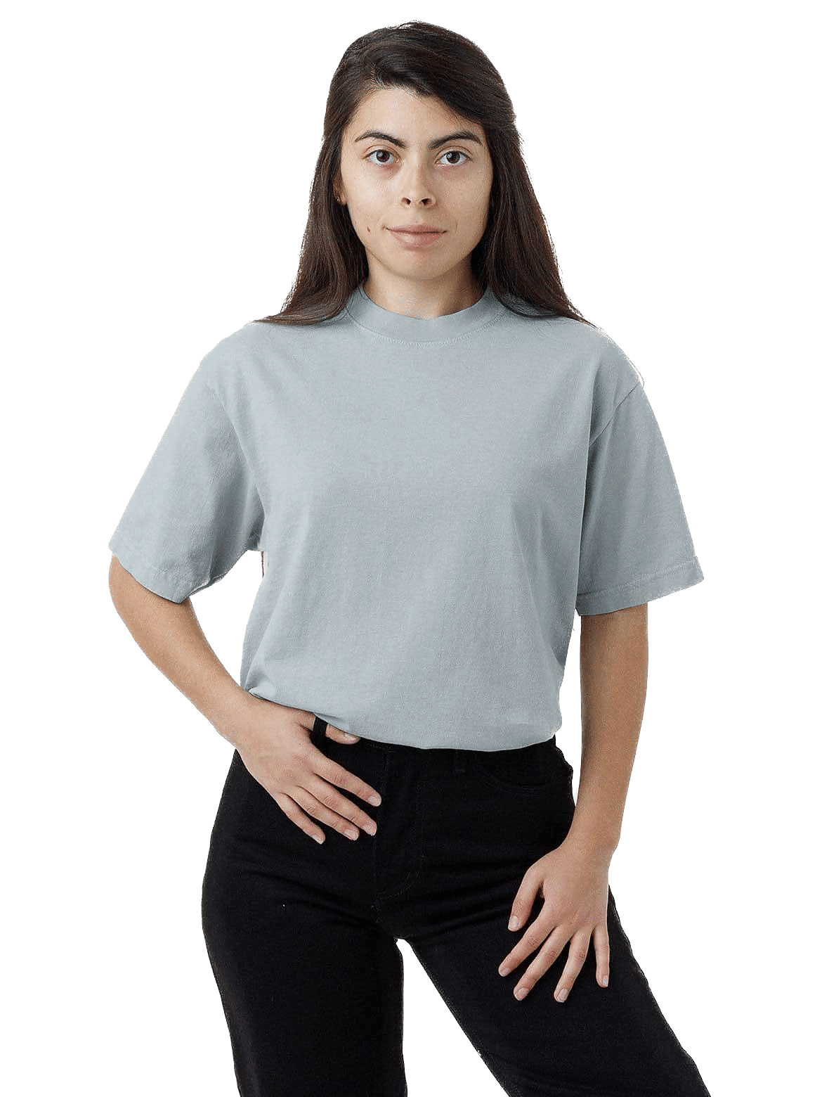 LA Apparel Grmnt Dye Crew Neck 6.5oz in Sage