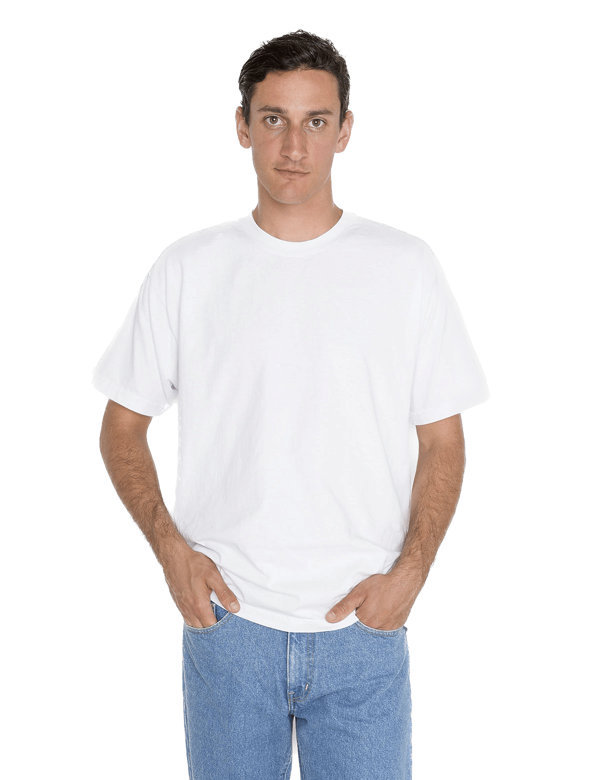 LA Apparel Grmnt Dye Crew Neck 6.5oz in White