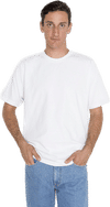 Am image of a Custom LA Apparel Grmnt Dye Crew Neck 6.5oz in White!