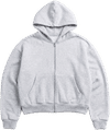 An image of a Custom LA Apparel Heavy Fleece Cropped Zip Up in Ash!