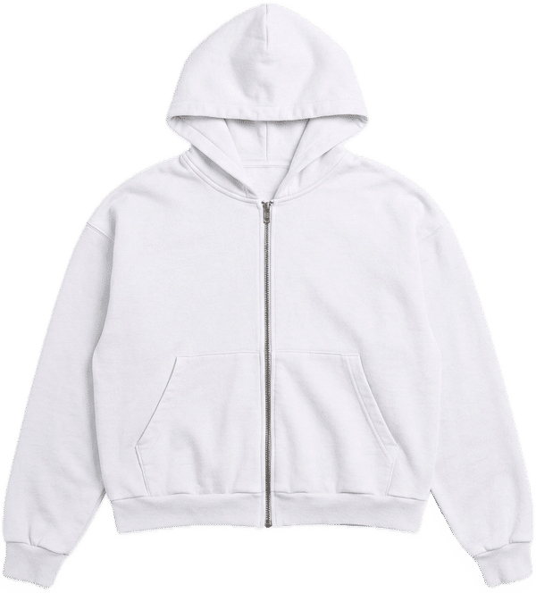 An image of a Custom LA Apparel Heavy Fleece Cropped Zip Up in White!