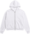 An image of a Custom LA Apparel Heavy Fleece Cropped Zip Up in White!