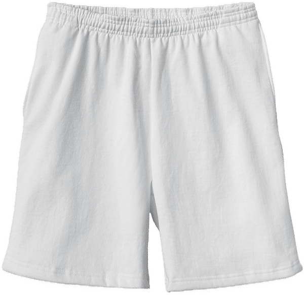 An image of a Custom LA Apparel Heavy Fleece Mid Short in White!