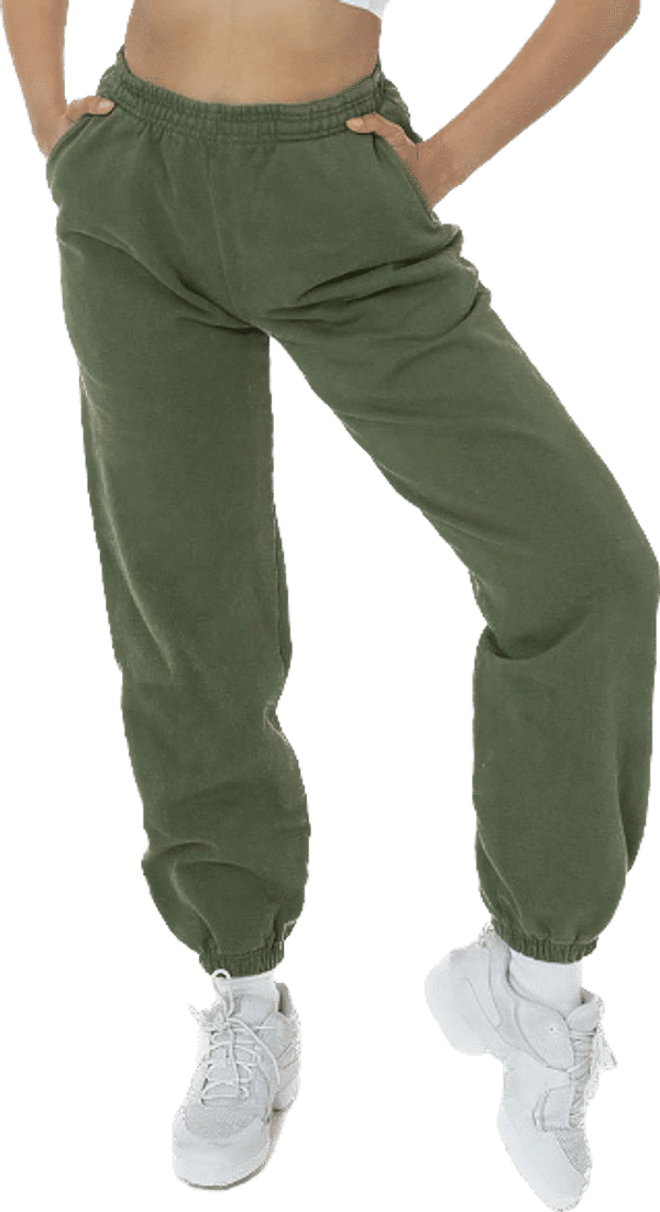 Am image of a Custom LA Apparel Heavy Fleece Sweatpants 14oz in ARMY!