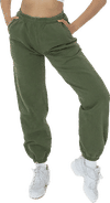 Am image of a Custom LA Apparel Heavy Fleece Sweatpants 14oz in ARMY!