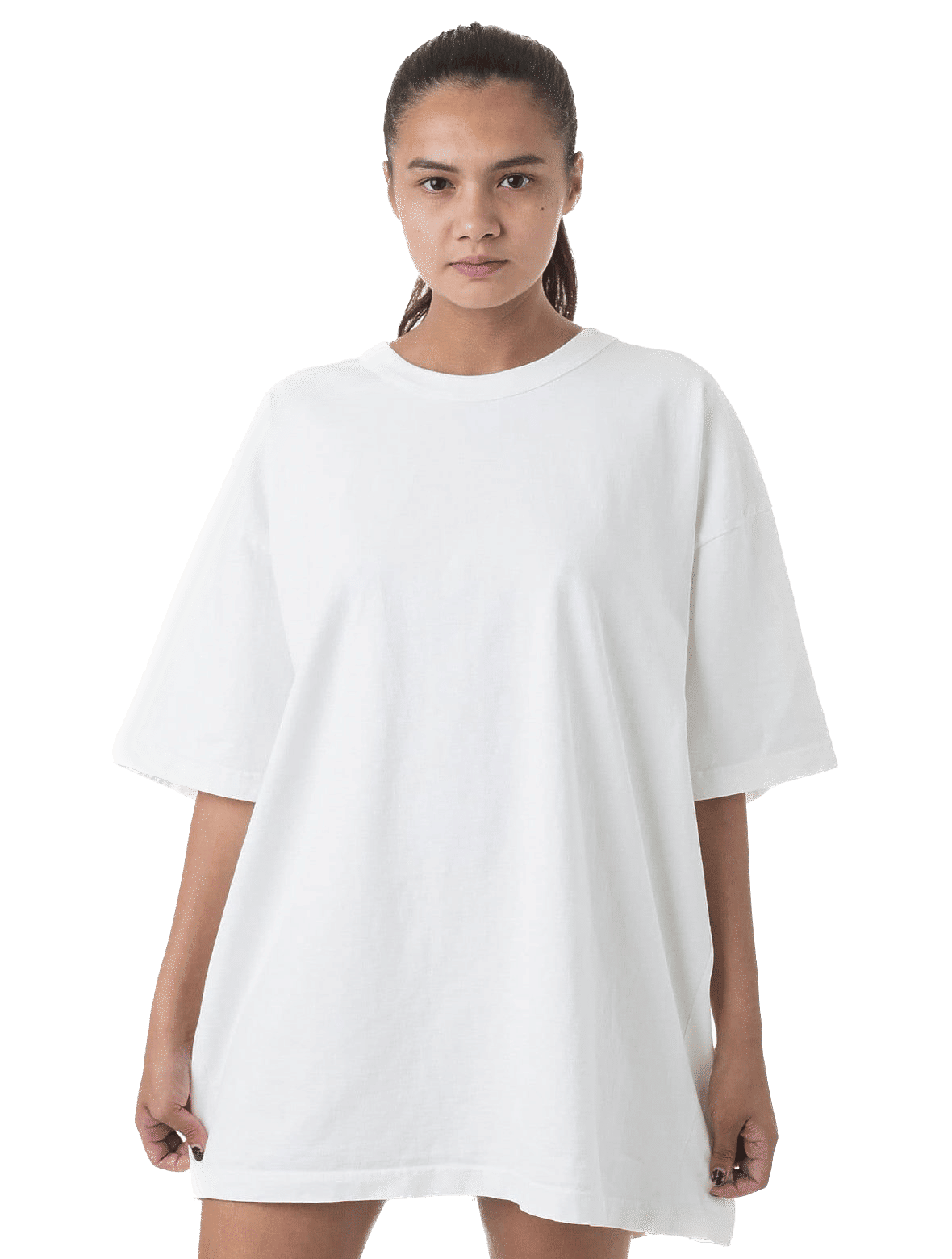 LA Apparel Heavy Jersey Tee With Binding in Off White