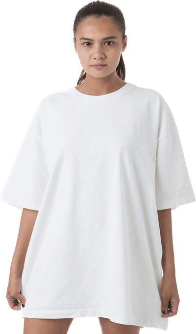 Am image of a Custom LA Apparel Heavy Jersey Tee With Binding in Off White!