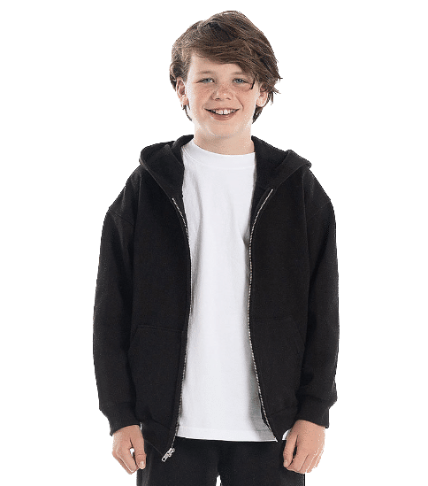 LA Apparel Kids 14oz Heavy Fleece Zip Up Hoodie