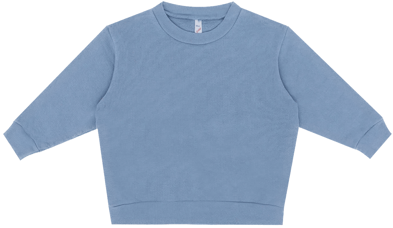 LA Apparel Kids Heavy Fleece Crewneck in Clear Blue