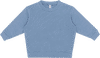 Am image of a Custom LA Apparel Kids Heavy Fleece Crewneck in Clear Blue!