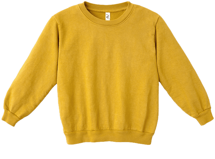 LA Apparel Kids Heavy Fleece Crewneck in Dijon