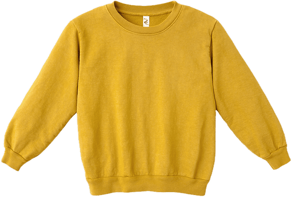 An image of a Custom LA Apparel Kids Heavy Fleece Crewneck in Dijon!