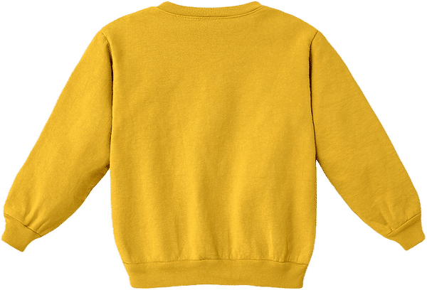 An image of a Custom LA Apparel Kids Heavy Fleece Crewneck in Dijon!