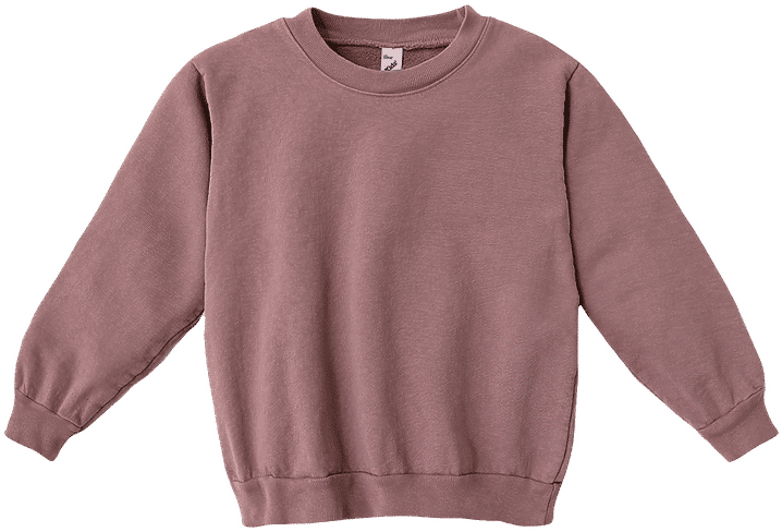 LA Apparel Kids Heavy Fleece Crewneck in Mauve