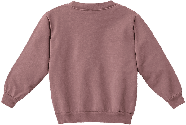An image of a Custom LA Apparel Kids Heavy Fleece Crewneck in Mauve!