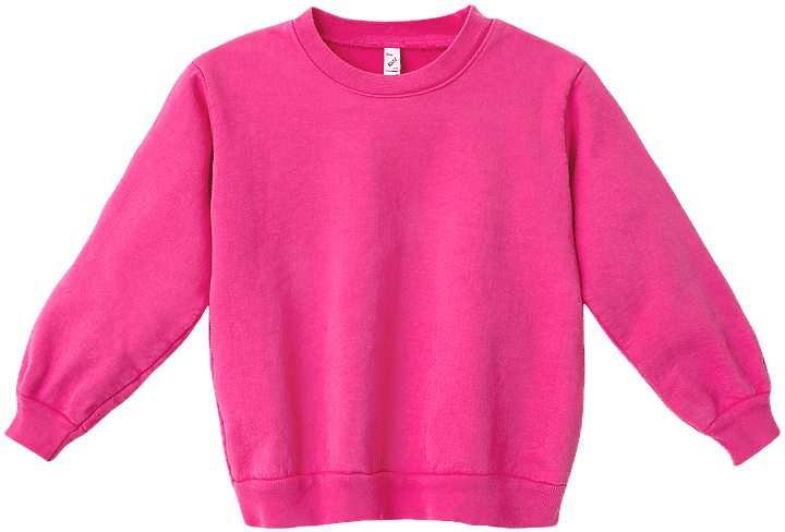 LA Apparel Kids Heavy Fleece Crewneck in Paradise Pink