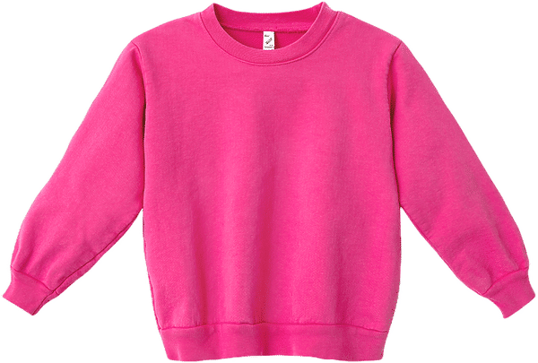 An image of a Custom LA Apparel Kids Heavy Fleece Crewneck in Paradise Pink!
