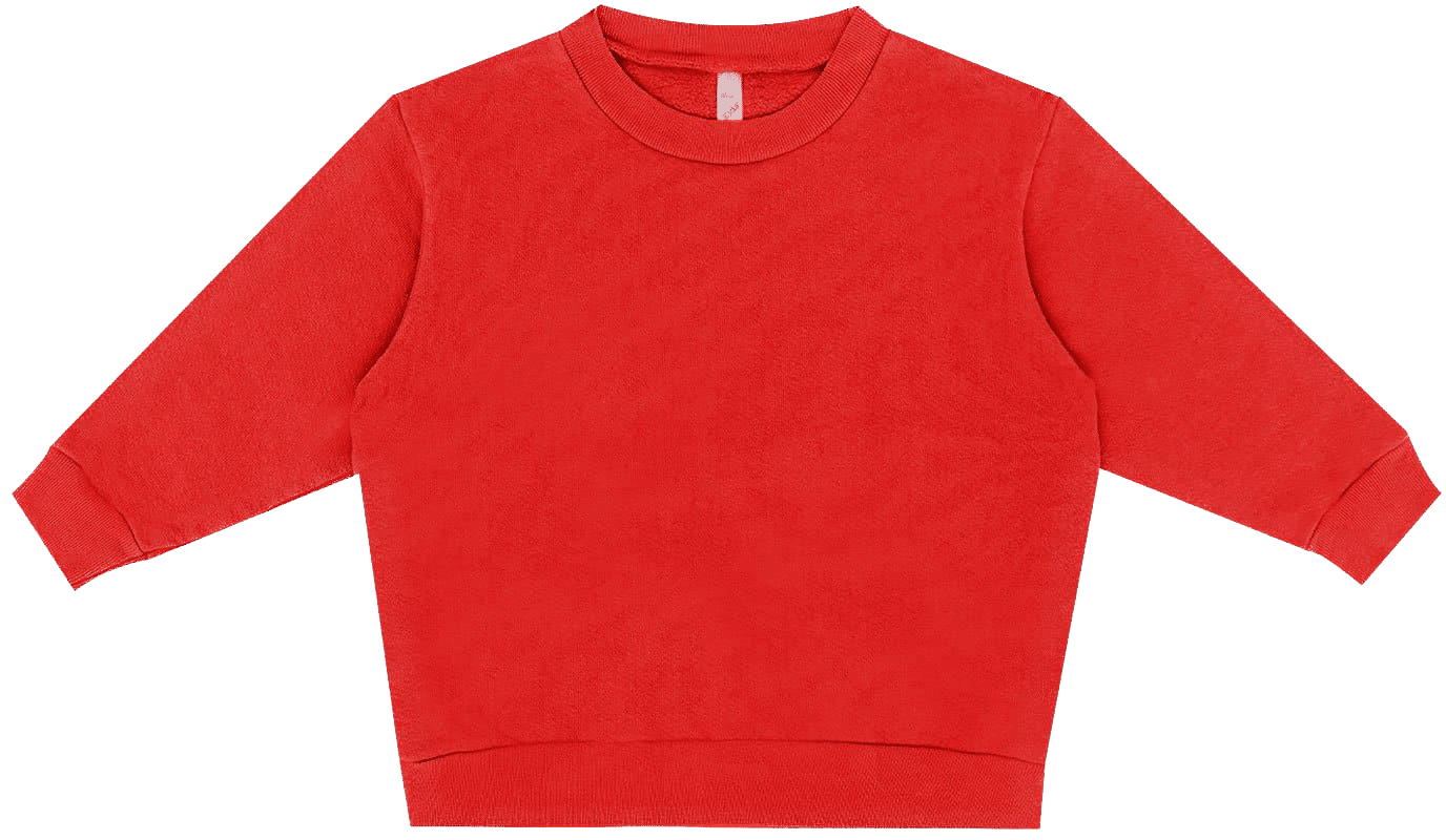 LA Apparel Kids Heavy Fleece Crewneck in Tomato