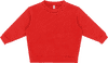 Am image of a Custom LA Apparel Kids Heavy Fleece Crewneck in Tomato!