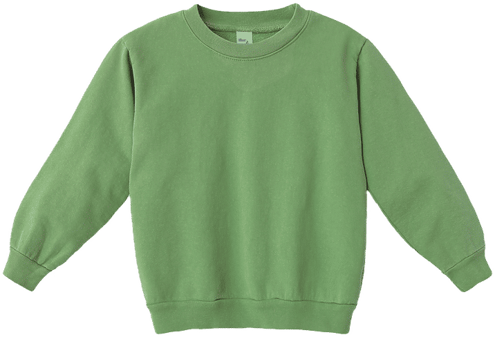 LA Apparel Kids Heavy Fleece Crewneck in Vintage Green