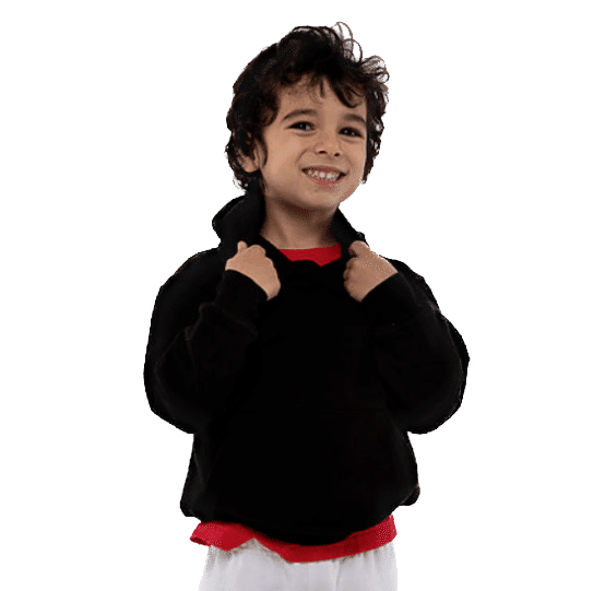 LA Apparel Kids Heavy Fleece Hooded Pullover in Black