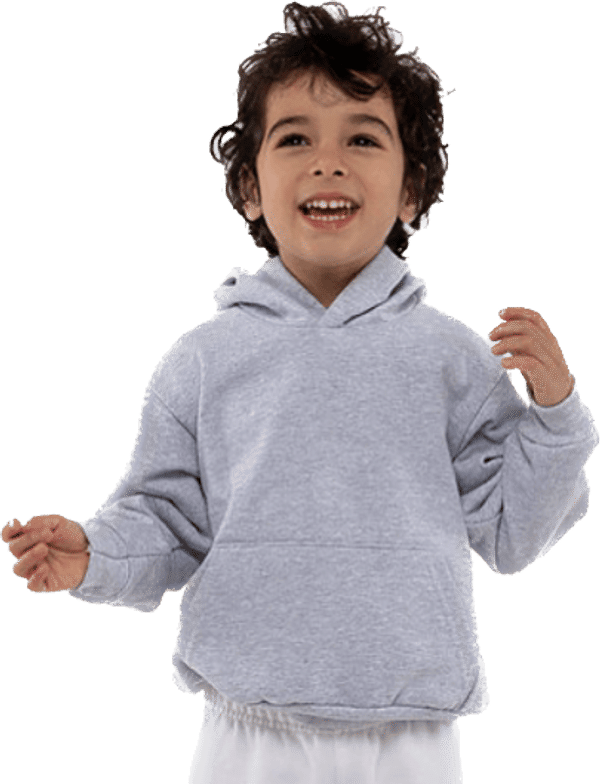 An image of a Custom LA Apparel Kids Heavy Fleece Hooded Pullover!