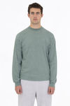 An image of a Custom LA Apparel Long Sleeve Garment Dye Crewneck Shirt in Atlantic Green!