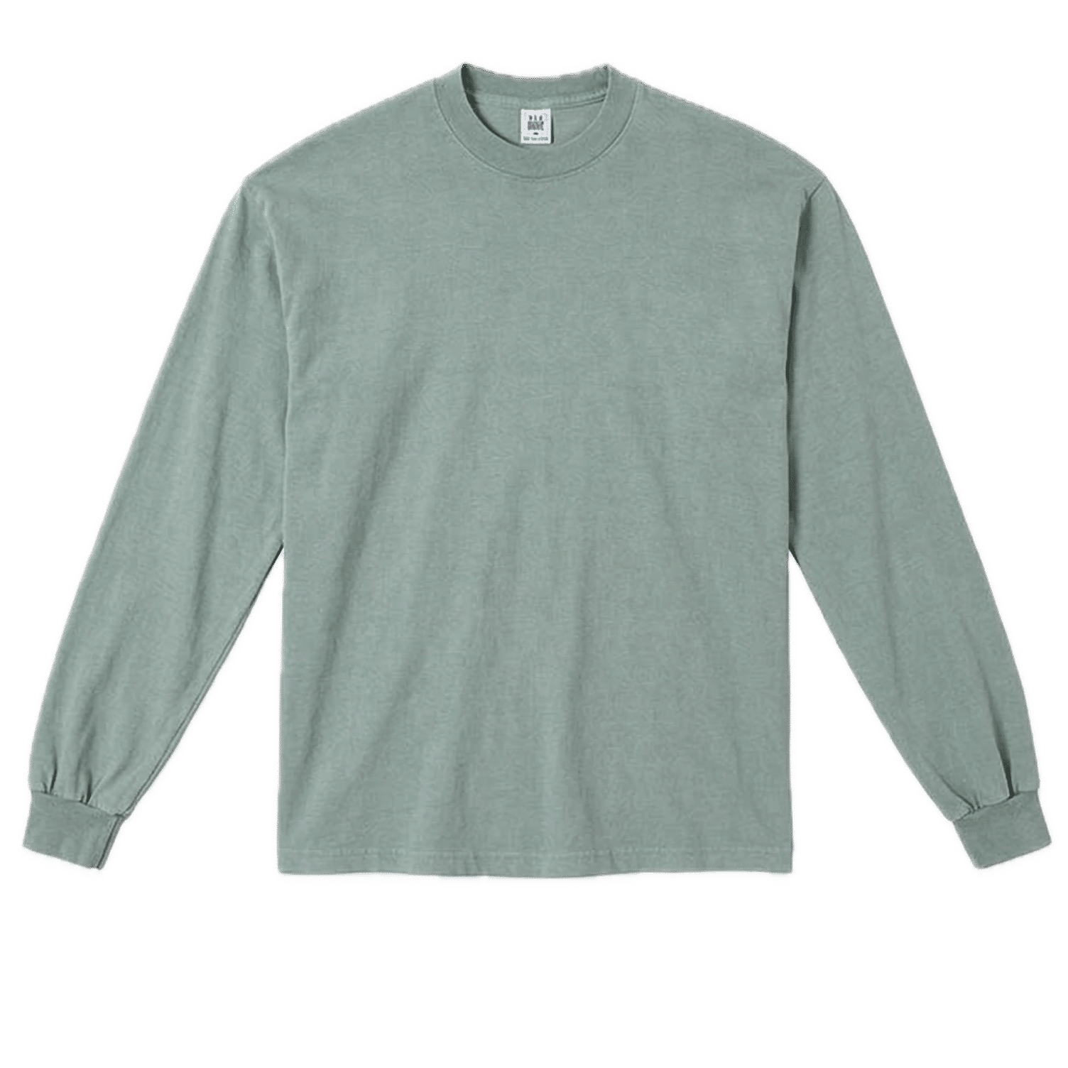 LA Apparel Long Sleeve Garment Dye Crewneck Shirt in Atlantic Green