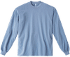 An image of a Custom LA Apparel Long Sleeve Garment Dye Crewneck Shirt in Clear Blue!