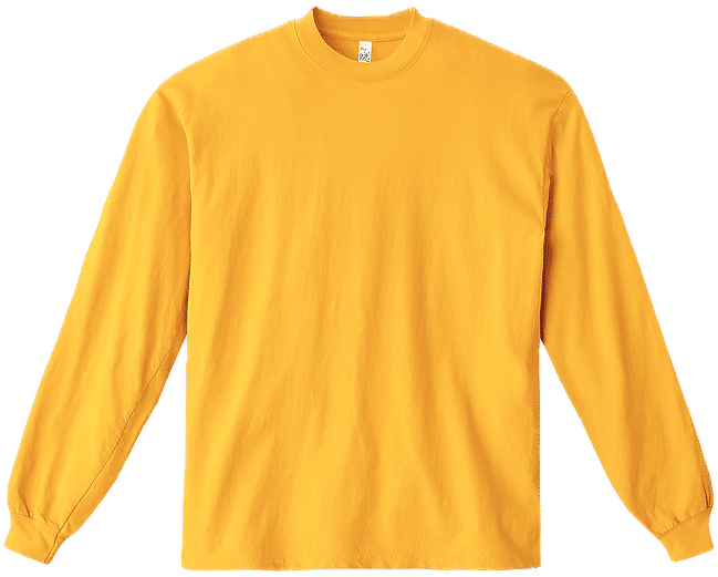 LA Apparel Long Sleeve Garment Dye Crewneck Shirt in Gold
